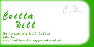 csilla will business card